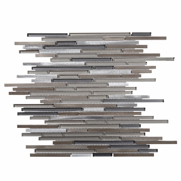 Apollo Tile Sample of Urban Rain 11.8"x11.8" Linear Glass And Metal Mosaic Tile APLCAS99005EC09 Sample - main